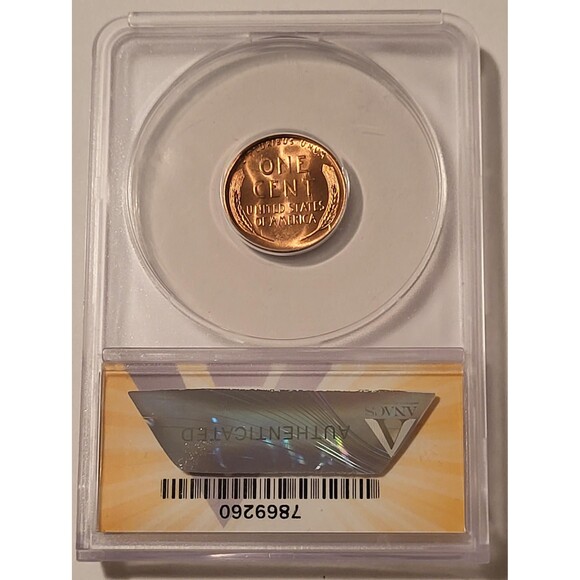 1955 S Lincoln Wheat Cent BIE Variety MS65 RED ANACS - Picture 2 of 4